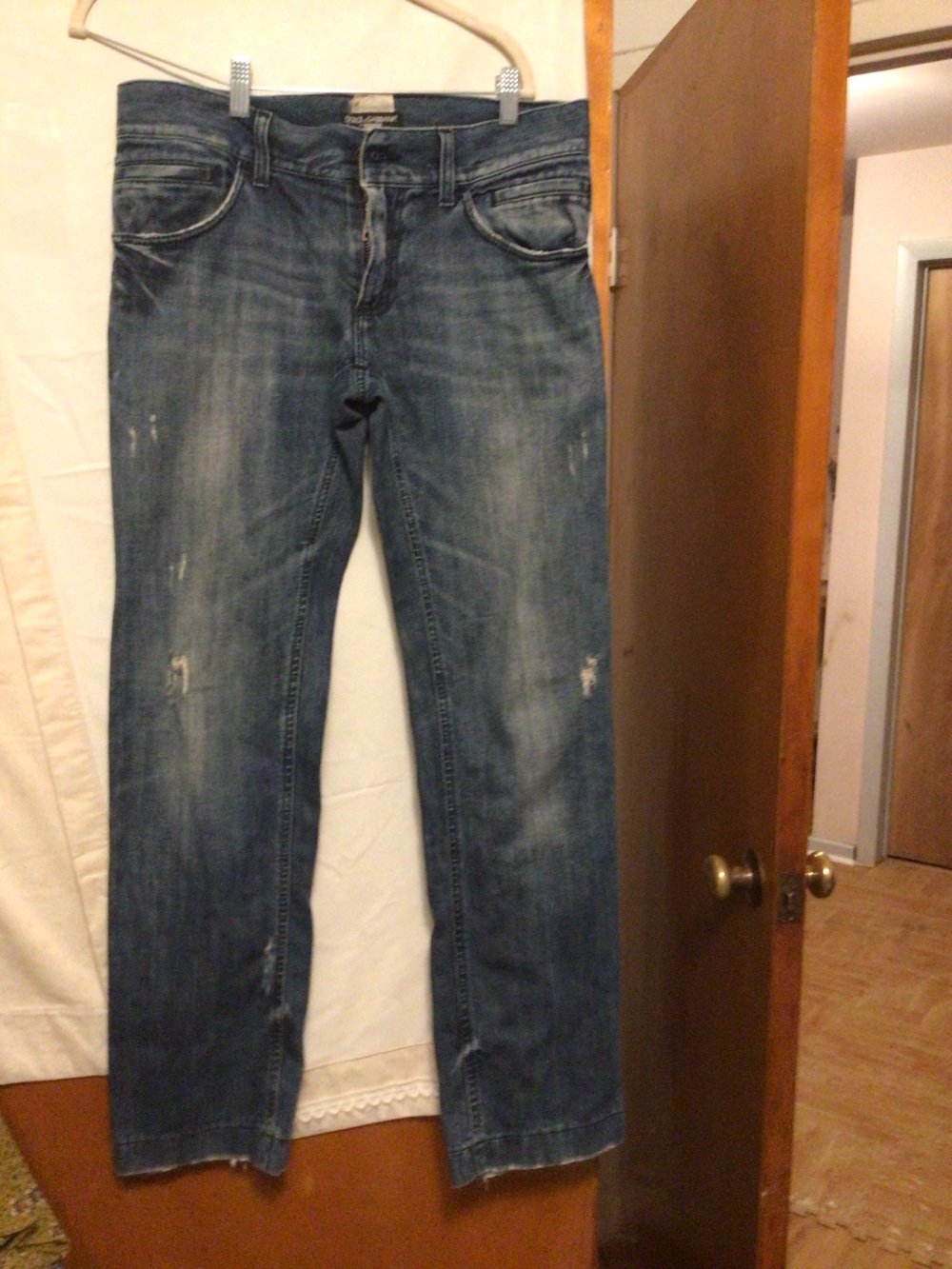 Dolce & Gabana vintage distressed straight leg jeans with factory distress SZ 46